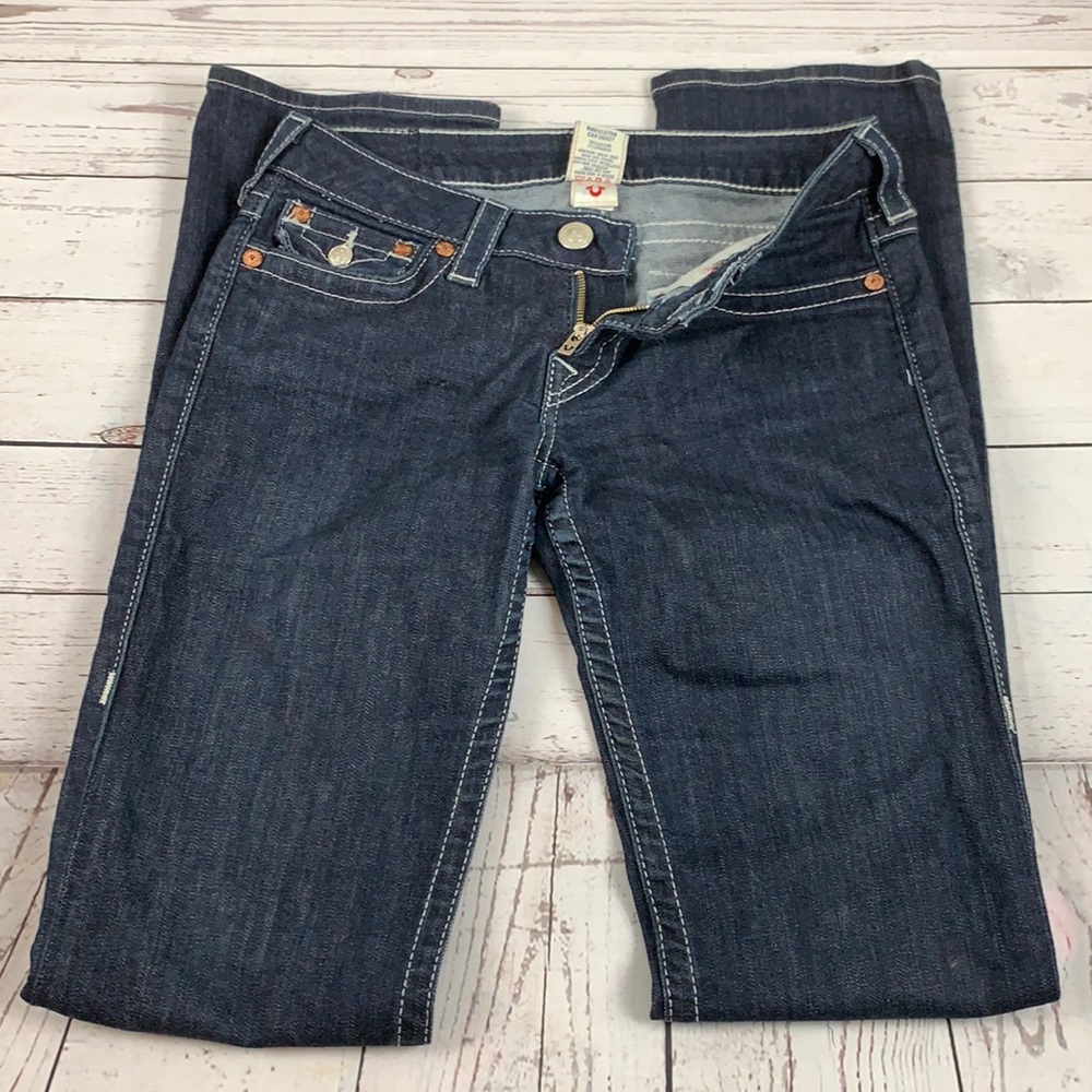 True religion straight leg dark wash jeans size 27 - Picture 2 of 15